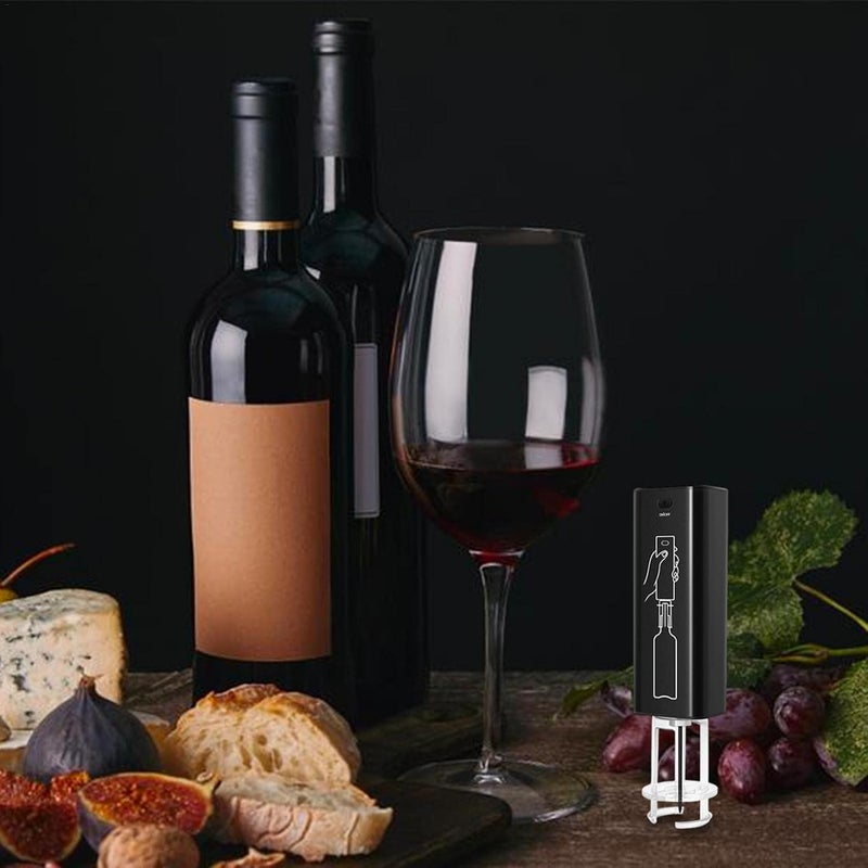 ويوبلز فتاحة زجاجات نبيذ كهربائية، طقم فتاحة زجاجات نبيذ | فتاحة نبيذ أوتوماتيكية مع كابل شحن، قاطع رقائق معدنية، للاستخدام المنزلي، المطبخ، الحفلات، البارات، وحفلات الزفاف - Image 2